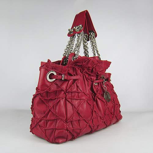 Christian Dior 1816 Lambskin Leather Tote Handbag-Red